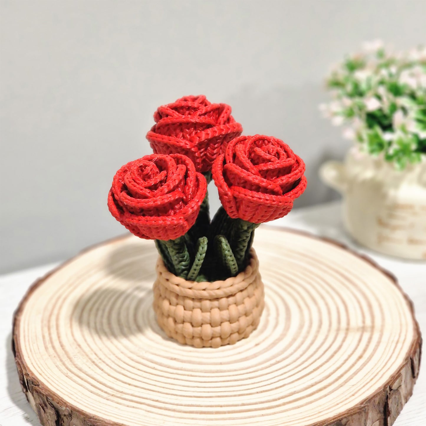 Rosa estilo crochete en 3D