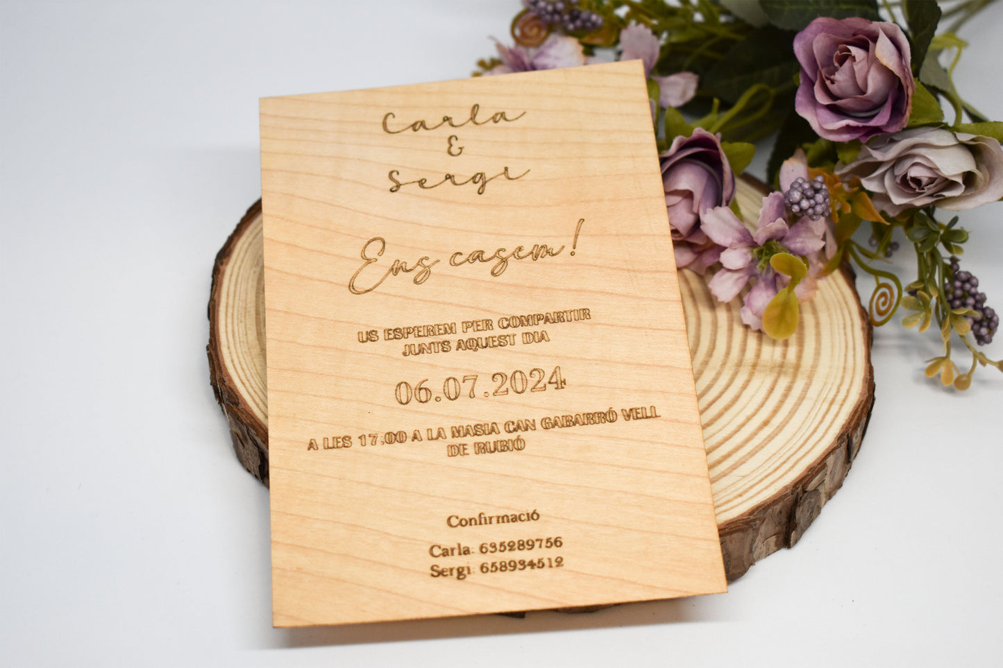 Invitación de madera