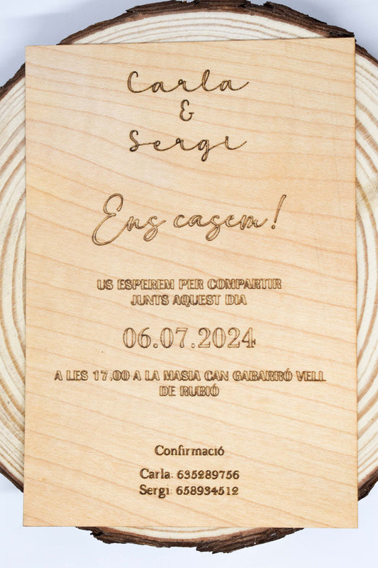 Invitación de madera