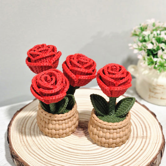 Rosa estilo crochete en 3D