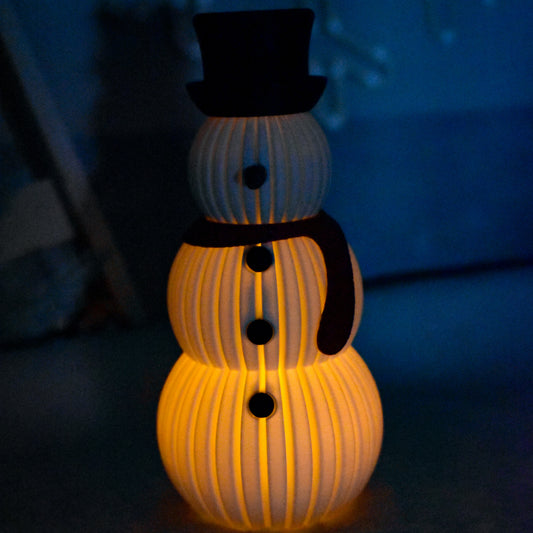 Muñeco de nieve impreso en 3D con luz
