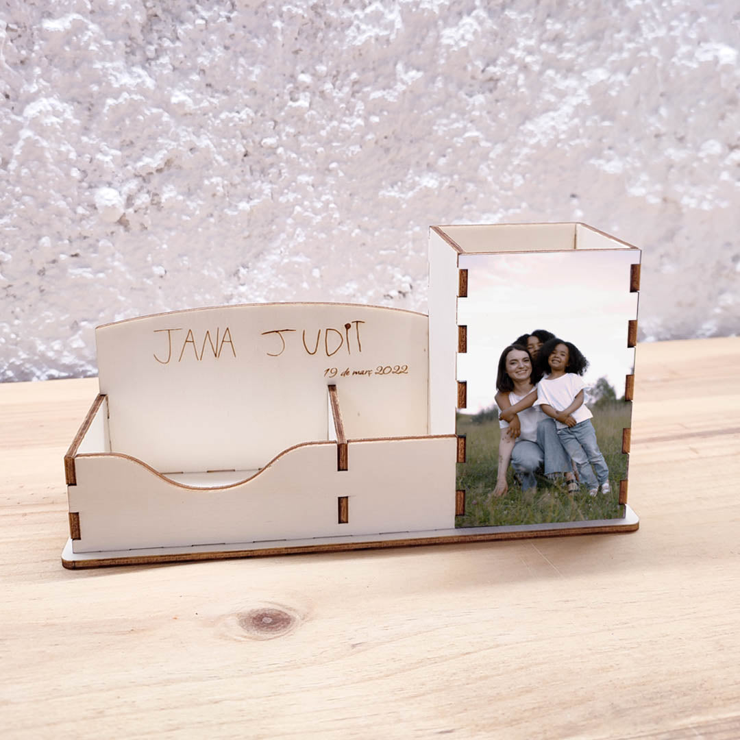 Lapicero personalizado de madera - vista frontal - Creative Laser