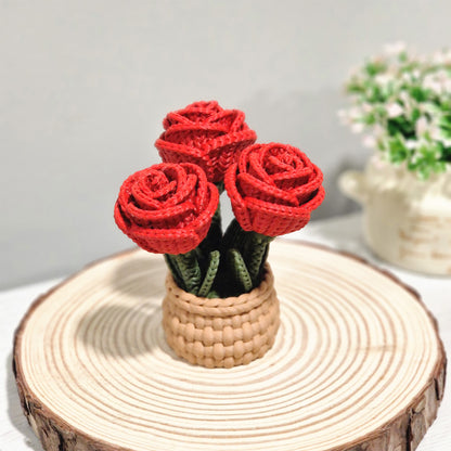 Rosa estilo crochete en 3D
