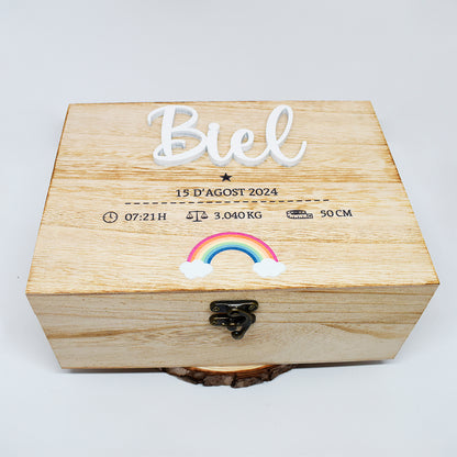 Caja de nacimiento personalizada detalles para bebes - caja de madera - Creative Laser