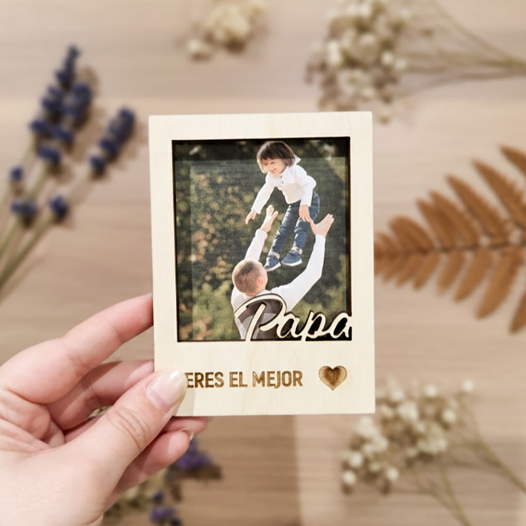 Portafotos de Madera Personalizado – Día del Padre
