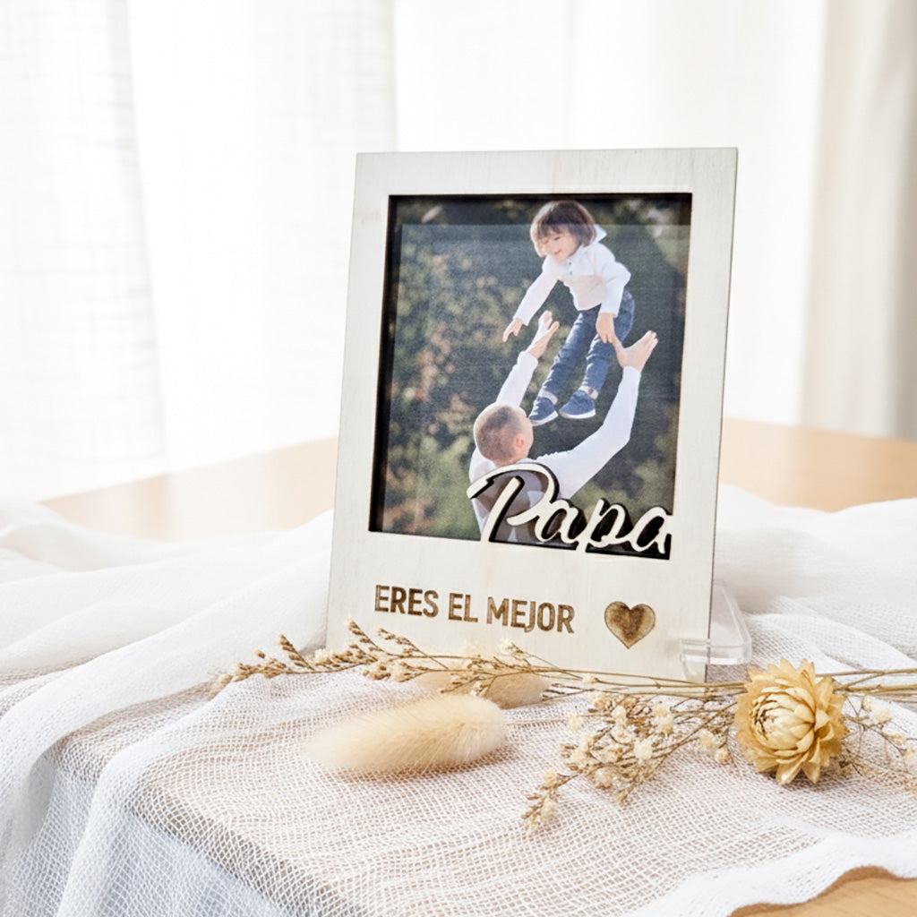 Portafotos de Madera Personalizado – Día del Padre
