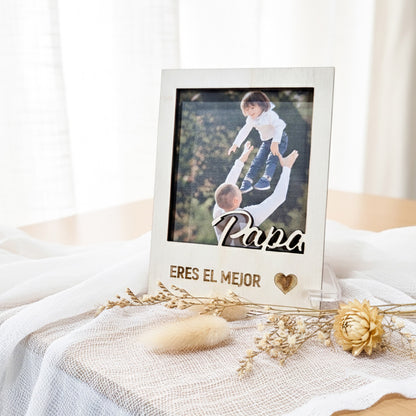 Portafotos de Madera Personalizado – Día del Padre