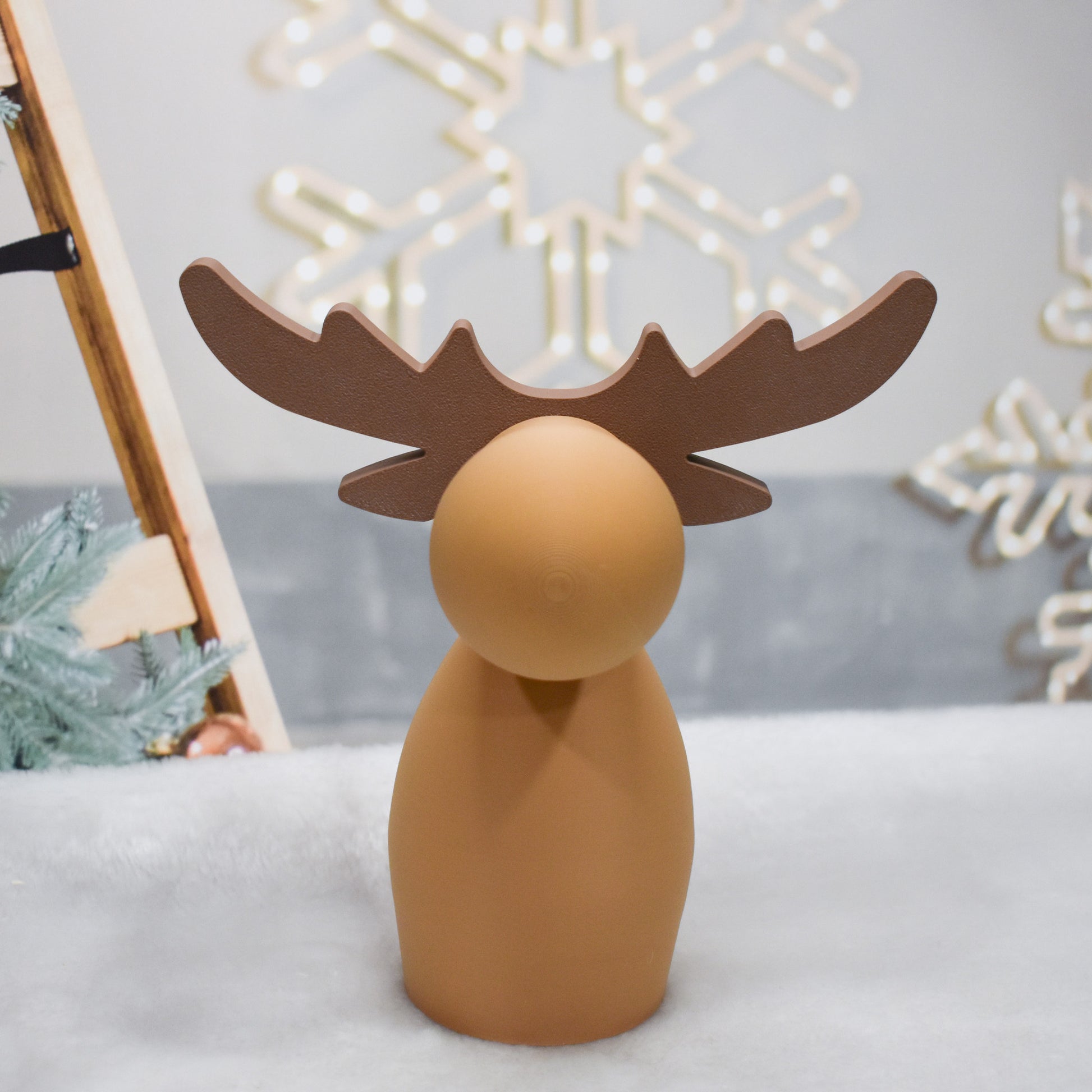 Familia de renos decorativos impresos en 3D figura grande