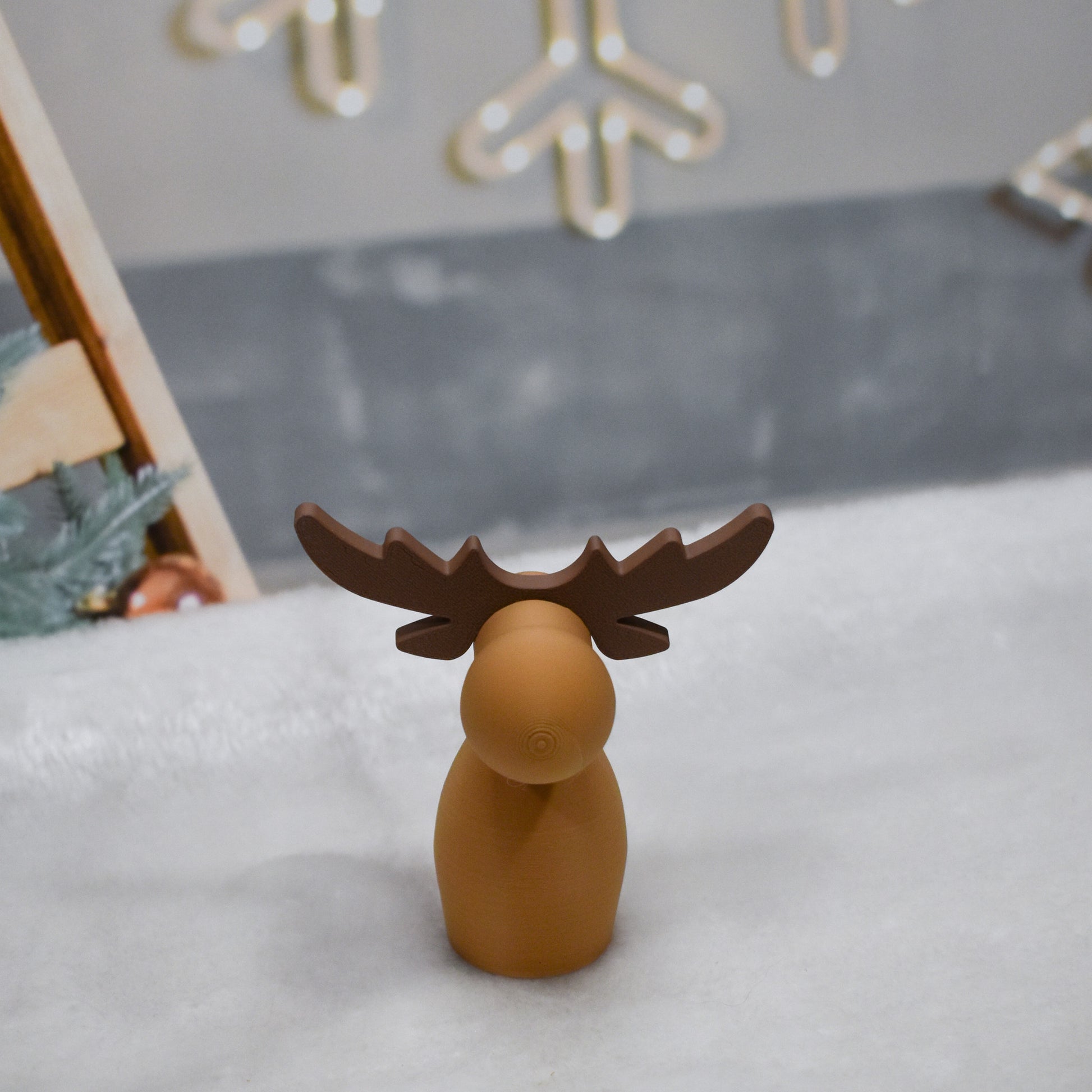 Familia de renos decorativos impresos en 3D figura pequeña