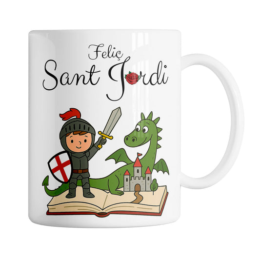 taza sant jordi ilustracion leyenda sant jordi