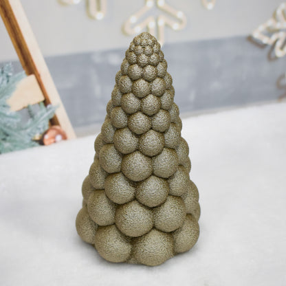 Árbol de Navidad moderno Bubble impreso en 3D en color dorado metalizado