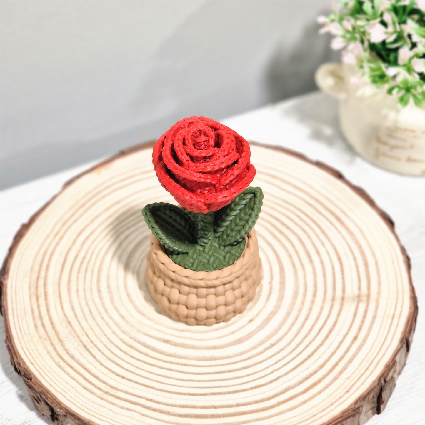 Rosa estilo crochete en 3D