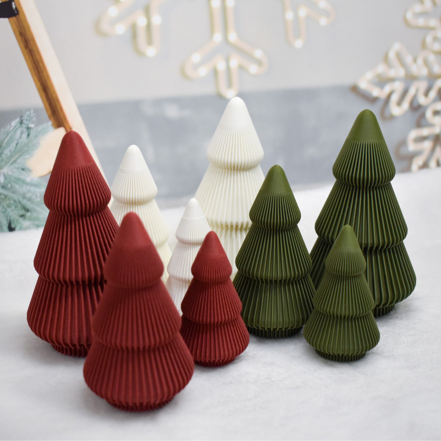 Set de 3 árboles navideños modernos impresos en 3D