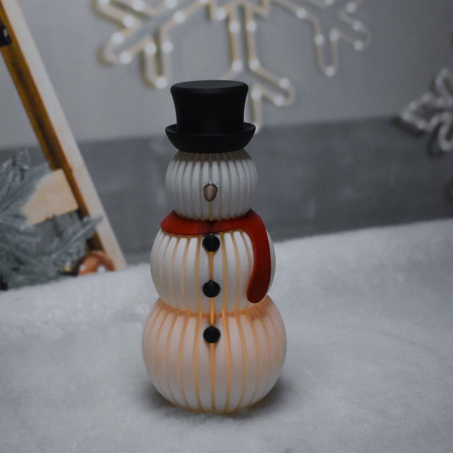 Muñeco de nieve con luz